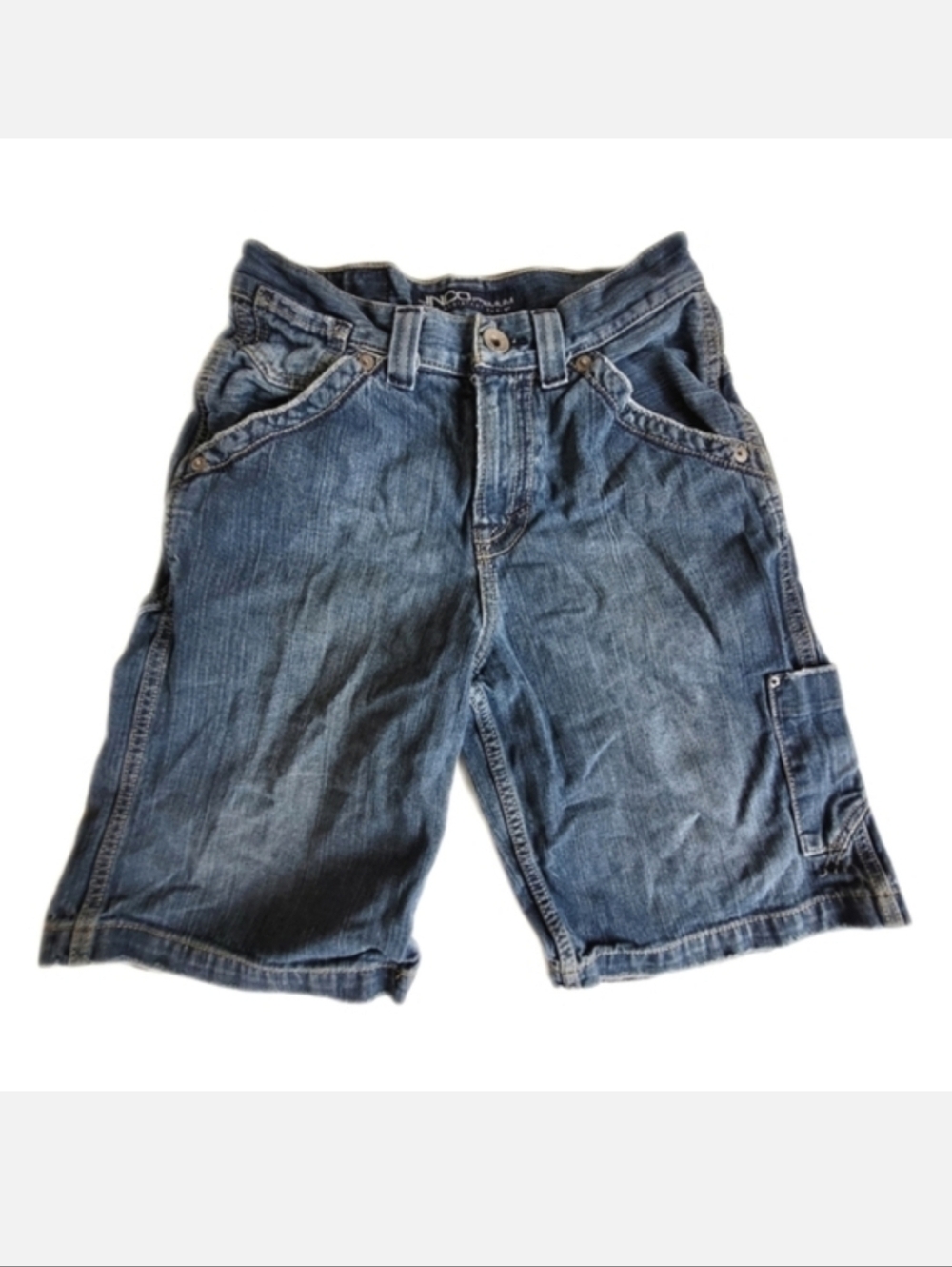 JNCO Premium Cooper Carpenter Denim Jean Shorts Zip Fly Blue Kids 12